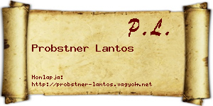 Probstner Lantos névjegykártya